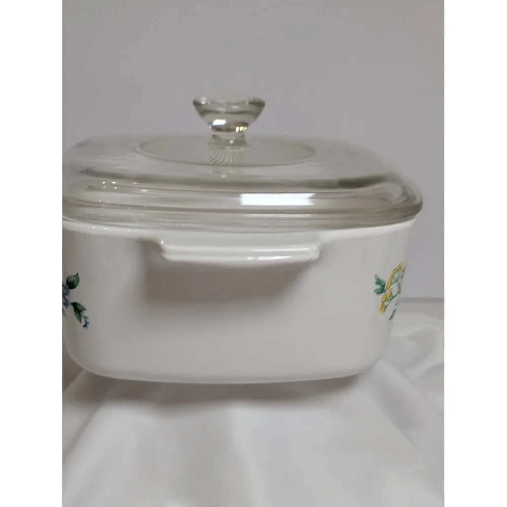 Vintage Corning Ware My Garden Casserole Dish A-1.5-B Pyrex Lid A7C Bakeware